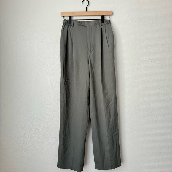 Nordstrom Pants - Nordstrom Women Gray Wool Blend Trouser Dress Pant Pleated Stretch Waist Size 10